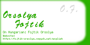 orsolya fojtik business card
